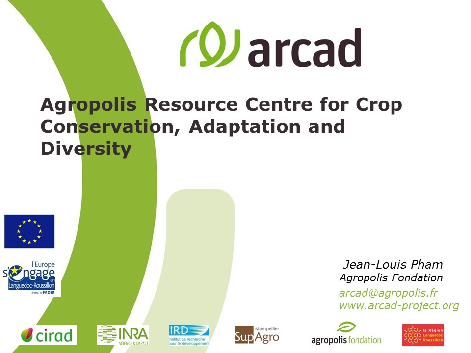 A presentation of ARCAD by Jean-Louis Pham during 2014 ARCAD's Days